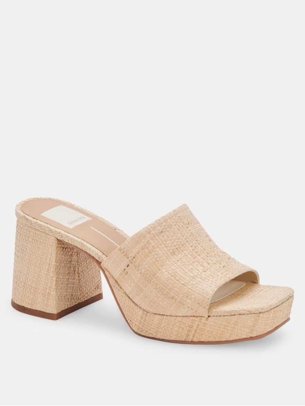 Dolce Vita Marsha Natural Raffia Block Heel Sandals